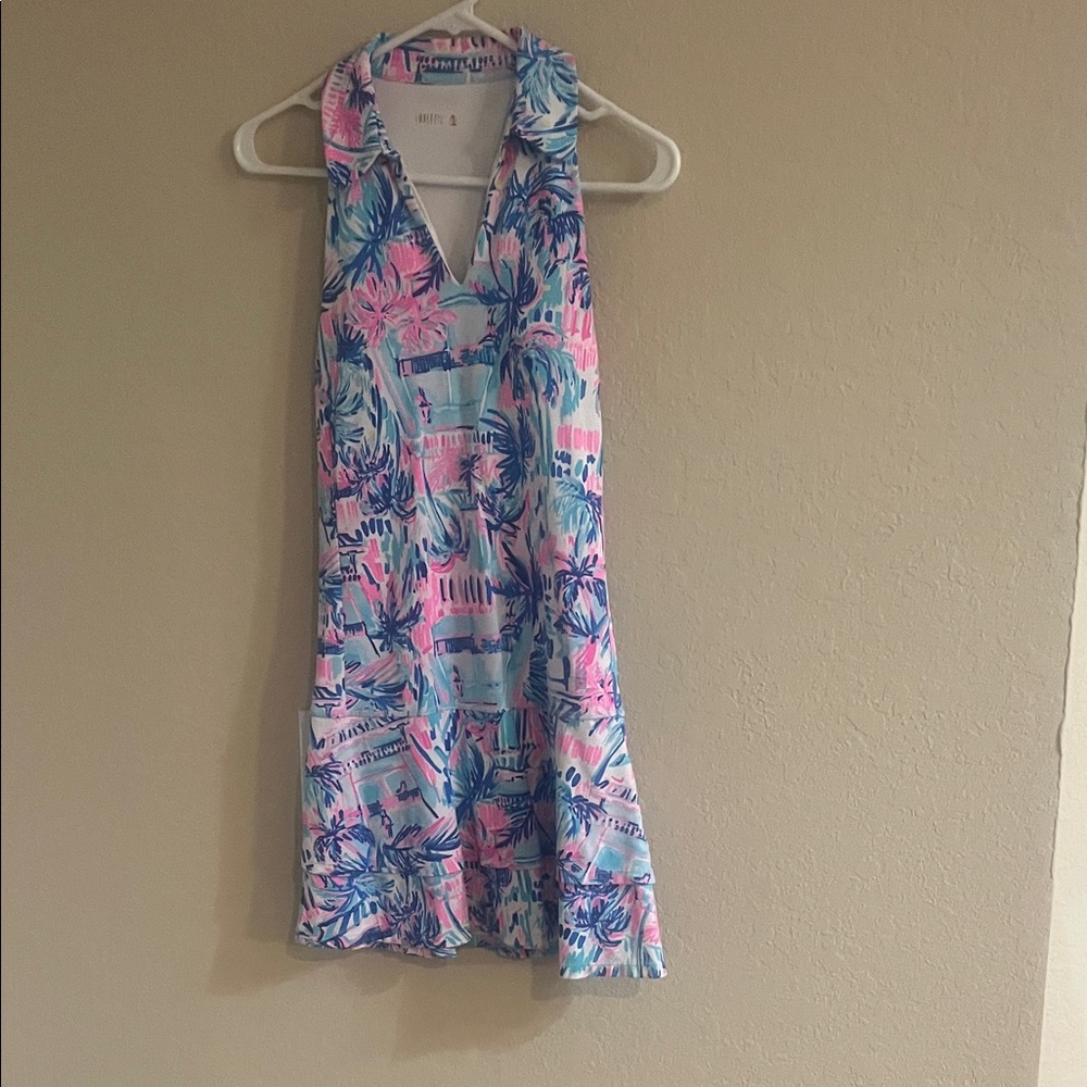 Lilly Pulitzer Luxletic Dania Pink/Blue Athletic Dress